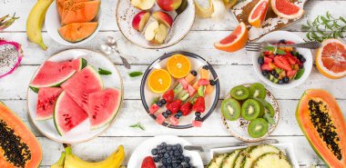 Taze karışık meyve. Meyve arka plan.