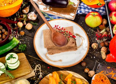 Sonbahar sebze ile plaka 