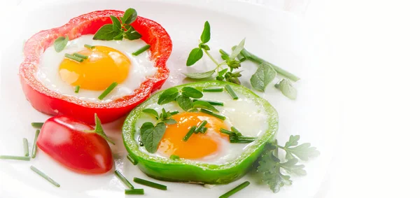 Fried vegetables and eggs — Stock Photo, Image