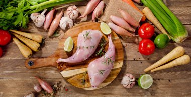 Sebze taze tavşan bacaklar