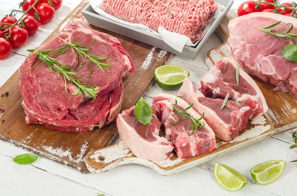 Különböző típusú hús — Stock Fotó