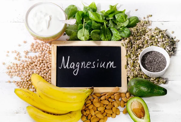 Produkte, die Magnesium enthalten Stockbild