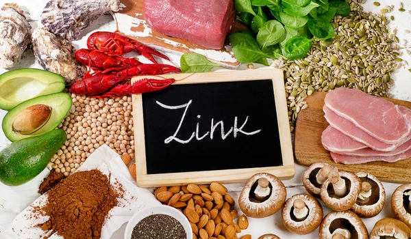 Foods Highest in Zink. — Stock Photo, Image