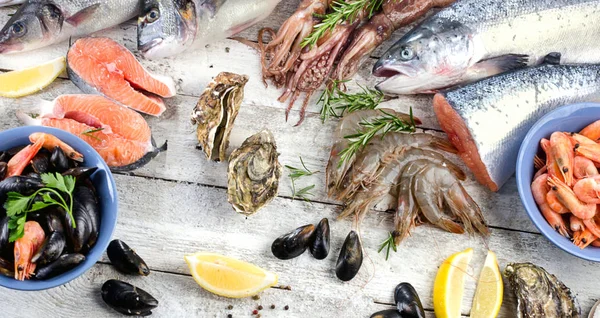 Färska skaldjur. Hälsosam kost mat. — Stockfoto