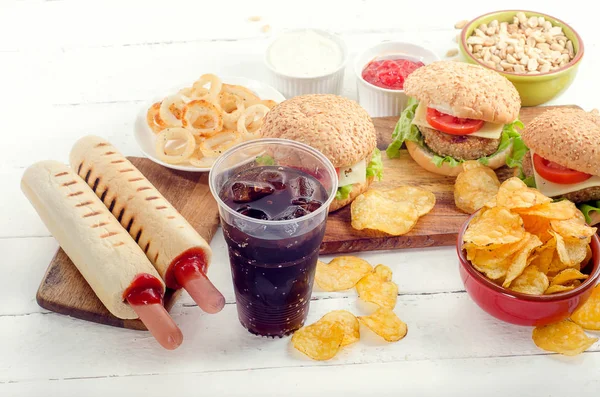 Multiple type of Fast food — Stock Photo, Image