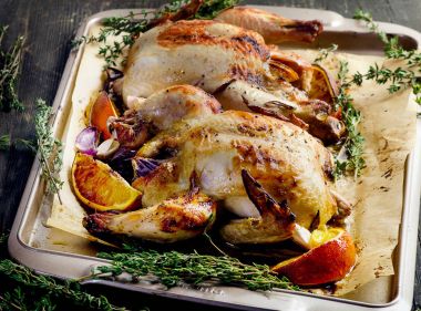 Kavrulmuş iki tavuk