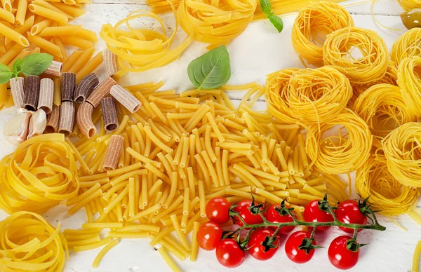 Vari tipi di pasta italiana — Foto Stock
