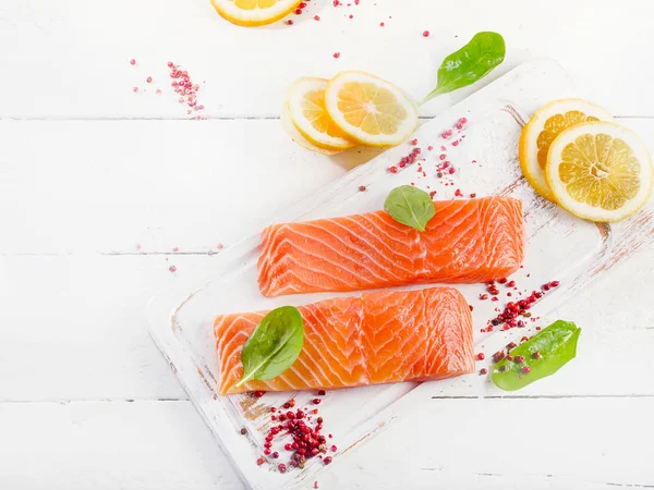 Fillet salmon segar — Stok Foto