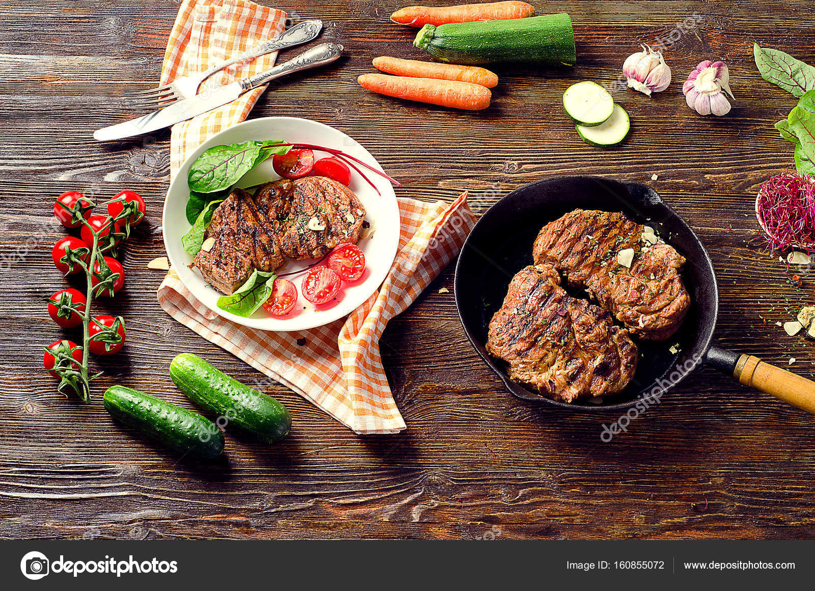 Bistecche Arrosto In Padella Foto Stock Foto Immagini C Bit245 160855072 Depositphotos