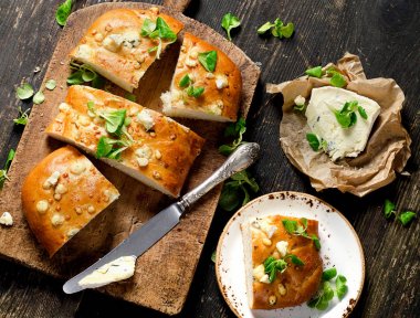 Ev yapımı Focaccia ekmek. 