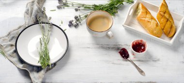 Kahvaltı kahve ile görünümünü