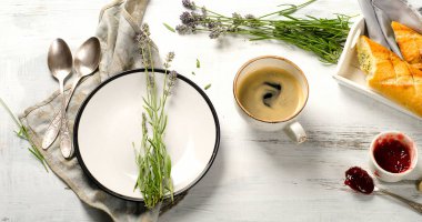 Kahvaltı kahve ile görünümünü