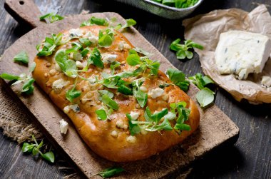 Ev yapımı Focaccia ekmek. 