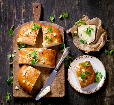 Ev yapımı Focaccia ekmek. 