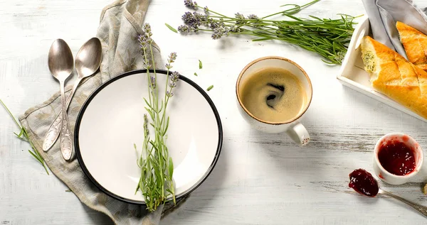 Kahvaltı kahve ile görünümünü