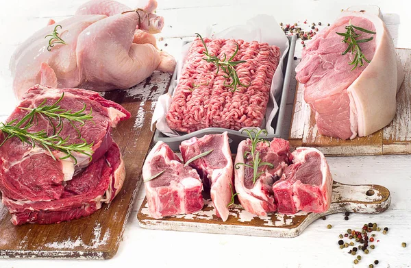 Diferentes tipos de carne — Fotografia de Stock
