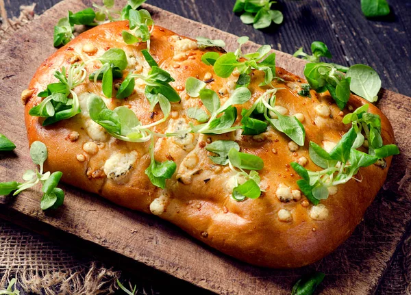 Ev yapımı Focaccia ekmek. 