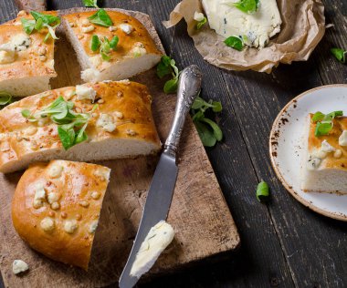 Ev yapımı Focaccia ekmek. 