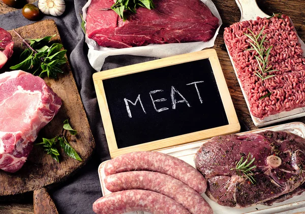 Diversi tipi di carne — Foto Stock