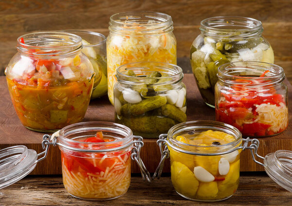 Jars of Fermented vegetables