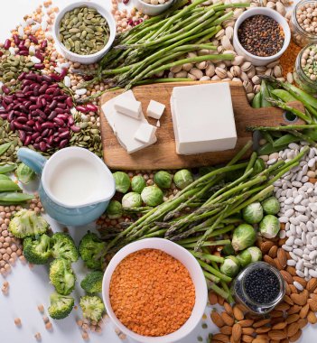 Protein koleksiyonunun vegan kaynakları