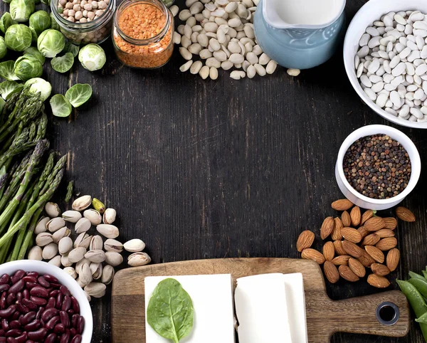 Biologische groenten en peulvruchten set — Stockfoto