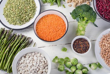 Vegan protein kaynakları koleksiyonu