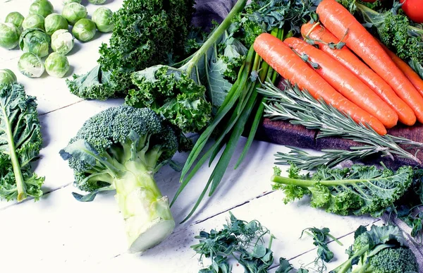 Φρέσκα Ακατέργαστα Λαχανικά Έννοια Της Υγιεινής Διατροφής — Φωτογραφία Αρχείου