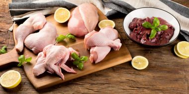 Raw uncooked chicken meat  clipart