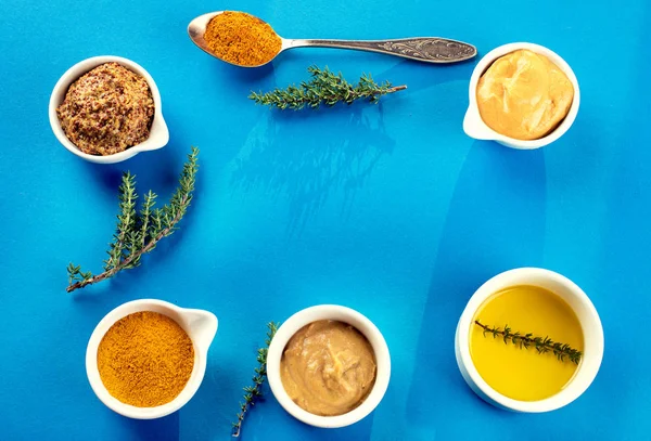 Verschillende soorten mosterd — Stockfoto