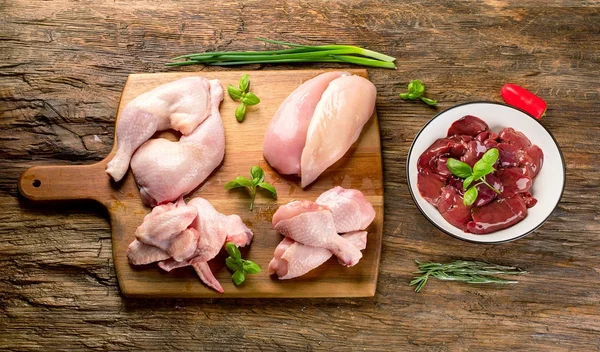 Carne crua de frango não cozida — Fotografia de Stock