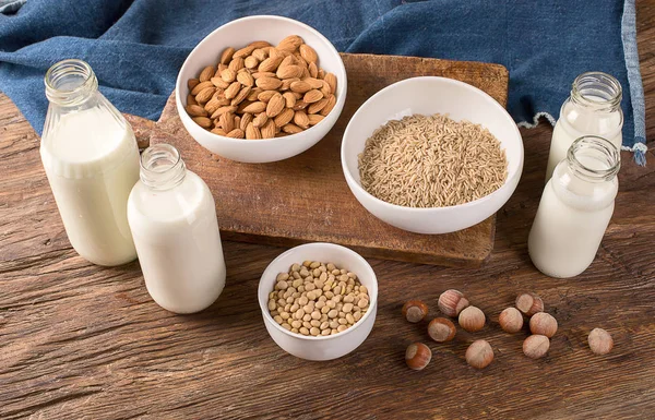 Alternative Arten Von Milch Vegane Ernährung Milch Ohne Milchprodukte — Stockfoto