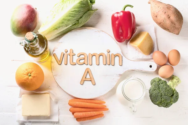 stock image Vitamin A Rich Foods. Top view. Healthty eating concept