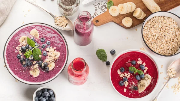 Berries Smoothie Untuk Sehat Sarapan Konsep Diet Yang Sehat Dan — Stok Foto