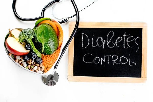 Control Dieta Para Diabetes Concepto Alimentos Saludables —  Fotos de Stock