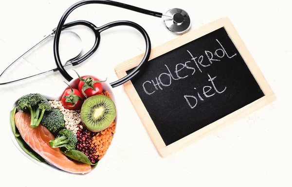 Cholesterol Dieta Zdrowe Jedzenie Koncepcja — Zdjęcie stockowe
