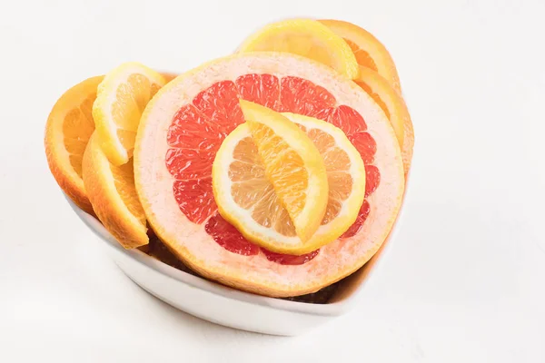 Fresh Fruits Mixed Citrus Fruits Healthy Diet Eating Top View — Stock Photo, Image