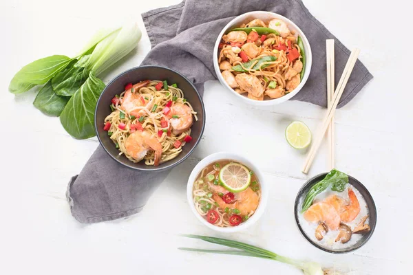 Thais Eten Traditionele Aziatische Keuken Bovenaanzicht — Stockfoto