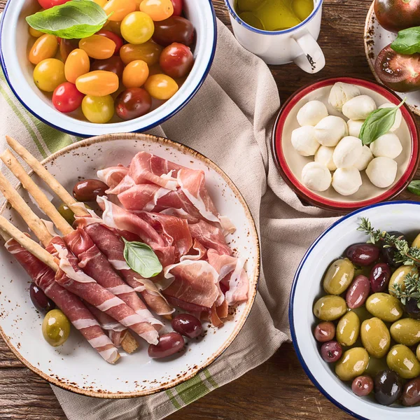 Итальянская Кухня Здоровое Питание Вид Сверху — стоковое фото