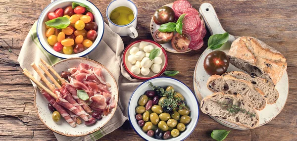 Italian Food Background Healthy Eating Top View — Stock Photo, Image