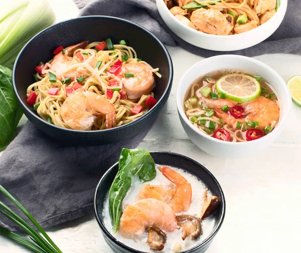 Thais Eten Traditionele Aziatische Keuken Bovenaanzicht — Stockfoto