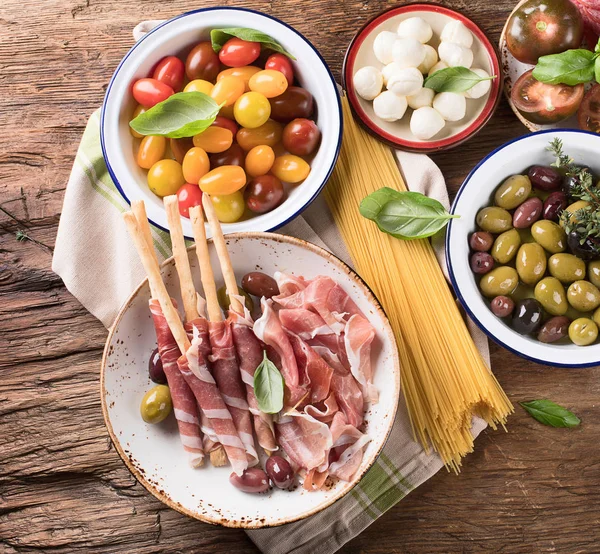Italian Food Background Healthy Eating Top View — Stock Photo, Image