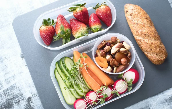 Pranzo Sano Scuola Concetto Cibo Sano — Foto Stock