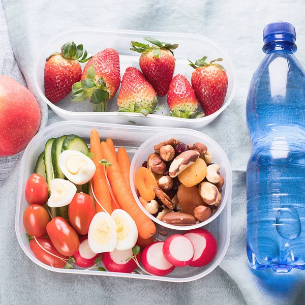 Okul sağlıklı beslenme çantası — Stok fotoğraf