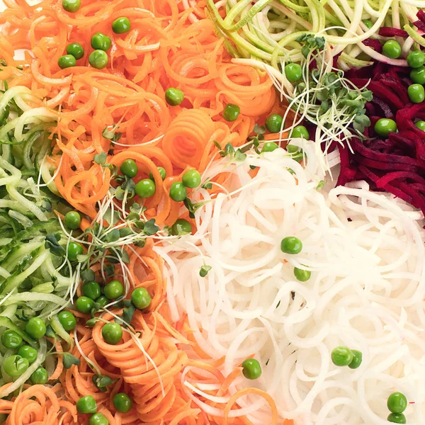 Vegetables Noodles Vegan Diet Food Background Top View — Stock Photo, Image