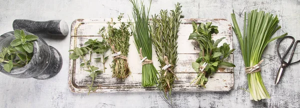 Herbes Jardin Fraîches Vue Haut — Photo