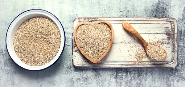 Sementes Quinoa Branca Superalimento — Fotografia de Stock