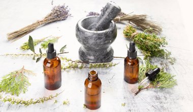 Şişe ile organik temel aroma yağı Aromaterapi ve otlar ile harçlar için