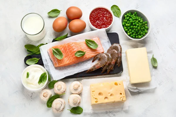 D-vitaminban gazdag élelmiszerek — Stock Fotó