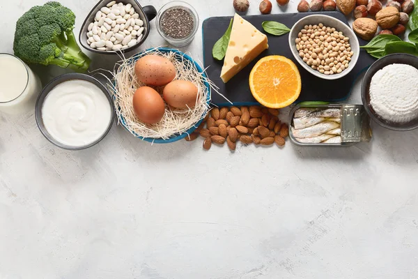 Alimentos ricos em cálcio — Fotografia de Stock